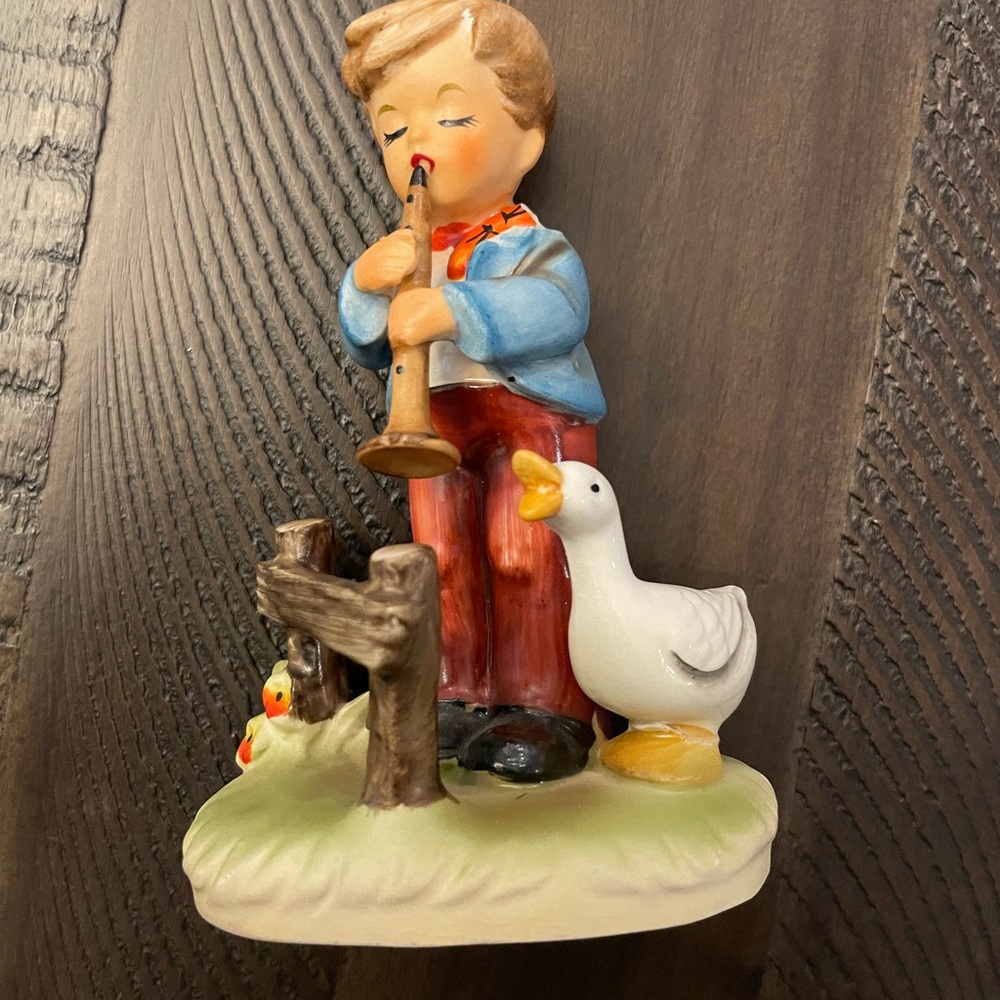 Erich Stauffer Figurine with Boy and Goose | Hummel Style